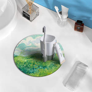 Posavasos Absorbente Redondo de Van Gogh con Impresión Digital, Tapete de Baño de Fibra de Poliéster de Secado Rápido - Product Image 1