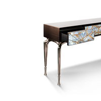 Table console moderne en acier inoxydable de luxe italienne légère personnalisée haut de gamme pour meubles de couloir de salon et d'appartement
