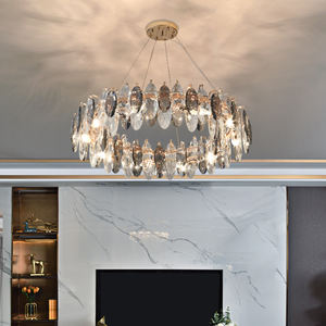 Decoración moderna, luz de comedor interior, lámpara europea, dormitorio, Araña de cristal K9 redonda de lujo - Product Image 6