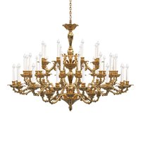 Lustre LED décoratif de luxe en métal moulé à la main, forme unique, design orné et sculpté, pour restaurant, villa, hôtel