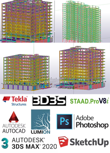 Solution de construction modulaire en acier de jauge légère pour les hôtels de hauteur moyenne <span class=keywords><strong>blocs</strong></span> d'appartement bureau hôpitaux écoles centres commerciaux carports - Product Image 3