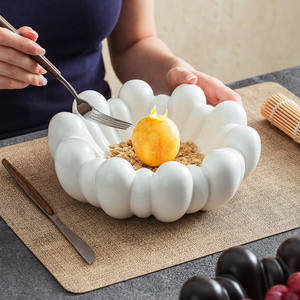 صينية تقديم إيطالية بسيطة حديثة على شكل سحابة من البورسلين للفنادق والمنزل صواني الفاكهة المزخرفة مطعم - Product Image 4