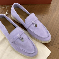 Mocassins plats de luxe pour femmes, style italien, en cuir véritable, confortables, semelle extérieure en caoutchouc souple, chaussures de conduite décontractées