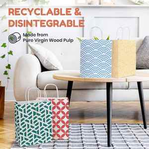 Juego de Bolsas de Papel de Colores Surtidos, Bolsas de Regalo Gruesas con Asas para Navidad, Festivales, Cumpleaños, Fiestas, Bodas y Eventos Diarios - Product Image 5