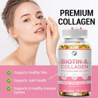 Complément alimentaire pour la santé des cheveux, de la peau et des ongles, gélules molles de biotine et de collagène OEM, 25000 mcg de biotine par capsule, pour la croissance des cheveux