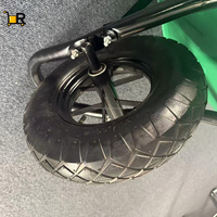Chariot à roues métallique et plastique robuste à grande capacité de charge de 150 kg, roues pneumatiques, capacité de 65 L, vente chaude