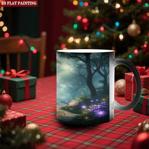 Frosted Black Ceramic Magic Mug 11oz Color Changing Heat Sensitive Drinking Cup For <b>Study</b> Room <b>Desk</b> - Product Image 2