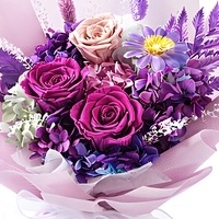 Bouquet de roses violettes résistantes, fleurs éternelles durables 1 à 3 ans, cadeau pour anniversaire, fête des mères