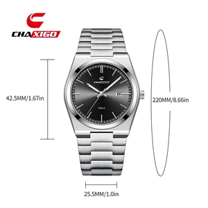 CHAXIGO 7553-9 Orologio <span class=keywords><strong>da</strong></span> <span class=keywords><strong>Uomo</strong></span> alla Moda, Impermeabile con Lancette Luminose, Calendario e Data, Orologio <span class=keywords><strong>da</strong></span> <span class=keywords><strong>Polso</strong></span> al Quarzo <span class=keywords><strong>di</strong></span> <span class=keywords><strong>Lusso</strong></span> per <span class=keywords><strong>Uomo</strong></span> - Product Image 4