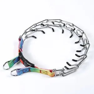 Wholesale Anti-break Dog Collar Metal Steel Prong Choke Pinch Chain Durable Dog Training Collar