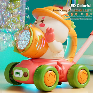 Dinosaure/lapin 2 en 1 Push Go Machine à bulles souffleur automatique de bulles jouet pour les tout-petits jouer en plein air enfants cadeau d'anniversaire - Product Image 4