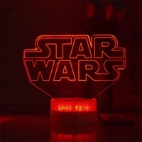 Lampe de nuit led optique 3d pour chambre d'enfant, étoiles Wars