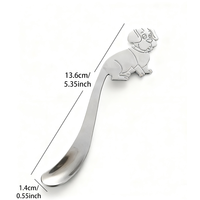 Cuillère à café créative et mignonne en forme de bouledogue, cuillère à glace en acier inoxydable 304, cuillère à suspendre pour tasse à café