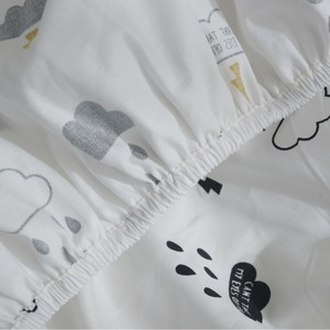 Lenzuolo con Angoli per Culla <span class=keywords><strong>Neonato</strong></span>, Biancheria da Letto per Bambini, Copriletto in Puro Cotone, Lenzuolo per Bambini Piccoli con Motivo a Nuvole e Raso - Product Image 4