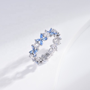 Bague ajustable en argent sterling 925, prix de gros, bijoux fins de créateur, saphir ouvrable, zircon, bagues de mariage pour femmes - Product Image 2