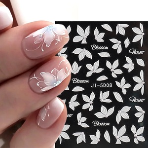 Pegatinas para <span class=keywords><strong>uñas</strong></span> en relieve 5D, elegantes flores acrílicas blancas, deslizadores para <span class=keywords><strong>uñas</strong></span>, decoración <span class=keywords><strong>de</strong></span> pétalos florales, calcomanías <span class=keywords><strong>de</strong></span> flores <span class=keywords><strong>de</strong></span> <span class=keywords><strong>cerezo</strong></span> - Product Image 1