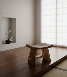 Taburete curvo versátil de madera de suar con estructura sólida, diseño fluido y acabado natural que realza interiores modernos y rústicos. - Product Image 2