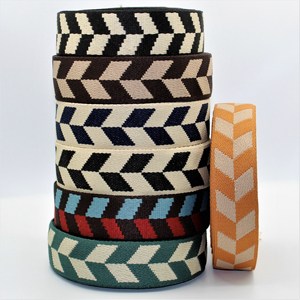 Nastro Jacquard Twill Geometrico Boho Parallelipedonale da 38mm con Stampa Leopardata per Sostituzione Cinghia Borsa Fai da Te |   Nastro Etnico di Lusso Sobre - Product Image 1