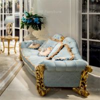 Luxueux canapé italien fait à la main Royal sculpté bois Design Table basse meubles de salon ensembles de canapés sectionnels
