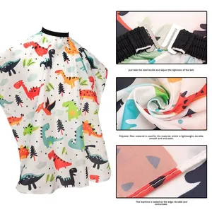 Fabricant fournisseur coupe <span class=keywords><strong>de</strong></span> cheveux pour enfants dinosaure écharpe enfants antiadhésif coupe <span class=keywords><strong>de</strong></span> cheveux écharpe bébé dessin animé châle en polyester matériel - Product Image 4