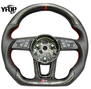 Volante Deportivo de Fibra de Carbono Negra Forjado a Medida para Autos <span class=keywords><strong>Audi</strong></span> A4 A5 S3 <span class=keywords><strong>45</strong></span> RS3 RS4 RS5 B9 - Product Image 1