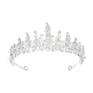 2023 Fashion hair Accessories Bride Alloy Tiara Crystal Bride Tiara Headband Rhinestones Wedding Crown Sliver Crown wholesale