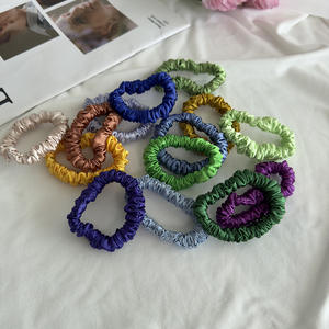 无损伤手工小迷你细松紧带马尾辫架无折痕松脆发带丝滑缎子发条 - Product Image 3