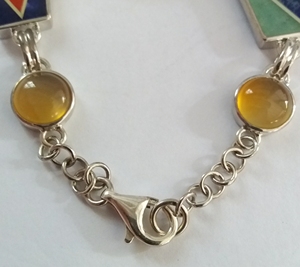 Pulsera elástica de piedras preciosas, joyería fina, ajuste de bisel informal de lujo - Product Image 3