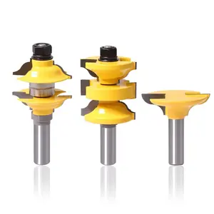 3Pcs 12Mm 1/2 Schacht Deur Frame Tenon Router Bits Set Rail & Stile Set Romeinse Ogief Bits Compleet frees Houtbewerking Gereedschap