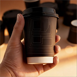 ถ้วยกระดาษฟอยล์สีทองแบบใช้แล้วทิ้งพร้อมฝา PS ขนาด4ออนซ์8ออนซ์12ออนซ์โลโก้ที่กำหนดเอง - Product Image 2