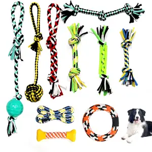 Corda colorata rimorchiatore Premium Cotton Poly Tug Toy per cani giocattolo interattivo per cani giocattolo da masticare per cani