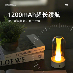 Glass Ambient Table Lamp Touch Control LED 36V Eye Caring Bedside Desk Lamp For Bedroom Living Room - Product Image 4