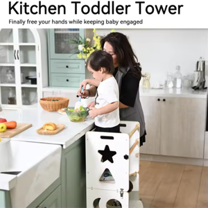 Solid Wood <strong>Foldable</strong> Standing Tower for Learning Toddler <strong>Step</strong> <strong>Stool</strong> for Kitchen Bathroom for Hotels Hospitals - Product Image 3