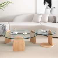 Table basse minimaliste italienne en verre trempé Style nordique pour petite maison appartement salon ensemble de meubles célébrité en ligne