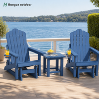 Fauteuil à bascule contemporain d'extérieur en PEHD avec dossier réglable en 3 positions, porte-gobelets toutes saisons, capacité de 180 kg, pour parc