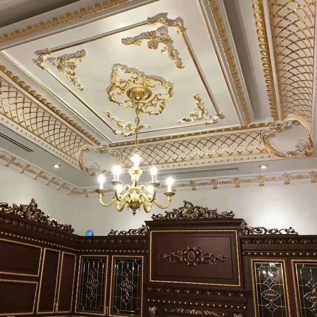 Villa décoration de la maison PU produits plafond sculpte corniche moulures de polyuréthane à vendre
