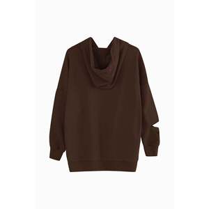 เสื้อสเวตเตอร์มีฮู้ดผู้หญิง แขนยาวแบบถัก ไหล่ตก สวมใส่สบายๆ - Product Image 3