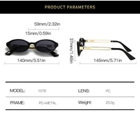 Lunettes de soleil rétro ovales pour femmes Fashion Shades UV400 Men Punk Tea Green Sun Glasses