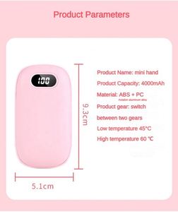 Calentador de Manos Eléctrico Recargable USB con Mini Pantalla de Temperatura, Novedad de Invierno 2024, Regalo, Banco de Energía Portátil de Bolsillo - Product Image 5