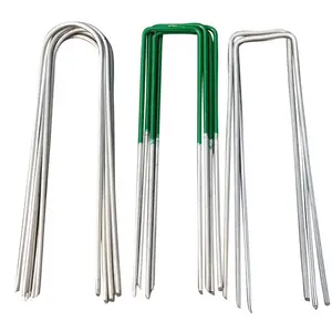 Supplier of galvanized garden turf nail / landscape metal garden nail U-clip