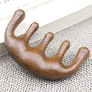 Five Tooth Wooden <b>Comb</b> Large Wide Teeth Home Use For Men Women Students Children - Product Image 2