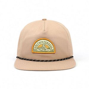 Venta Directa de Fábrica, Gorra Personalizada de 5 Paneles, Gorras Planas sin Estructura Ajustables de Algodón y Poliéster, Gorra Snapback con Parche y Cuerda - Product Image 2