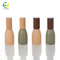 Flacons à bille personnalisés vides pour huiles essentielles et parfums, 12 ml, en verre dépoli avec bouchon en bois de hêtre