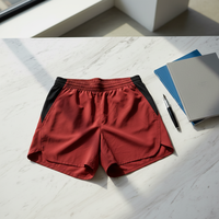 Shorts Bermuda Sportifs Décontractés pour Hommes, Taille Mi-Haute, Élastiques, Séchage Rapide, Respirants, en Tissu Tricoté 100% Polyester, Service OEM