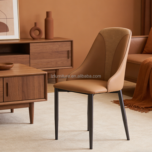 Light Luxury <b>Padded</b> Backrest Dining <b>Chair</b> for Hotel Lobby - Product Image 3