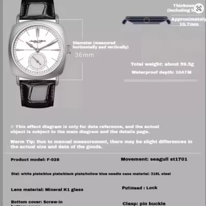 Hruodland Retro St1701 36mm Men's <b>Automatic</b> Mechanical Watch Square Waterproof 10Bar Reloj Hombre Watches for Me - Product Image 6
