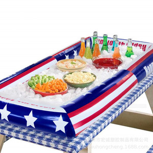 Inflatable Ice Tray Rectangle 135x65cm American Flag Design For Outdoor Parties Beverage Cooling PVC Material - Product Image 3