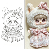Poupée en peluche Sweet Lolita, jouet en peluche à habiller, figurine de dessin animé personnalisée, conception OEM et sur mesure disponible