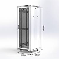 Armoire de serveur 36U 19 pouces 600x600x1800mm robuste pour équipement de données, option couleur blanche