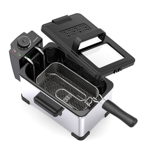 <span class=keywords><strong>Friggitrice</strong></span> Elettrica da <span class=keywords><strong>2</strong></span> <span class=keywords><strong>Litri</strong></span>, 1500 Watt, Coperchio con Finestra di Visualizzazione, Cestello Rimovibile e Corpo in Acciaio Inossidabile - Product Image 2